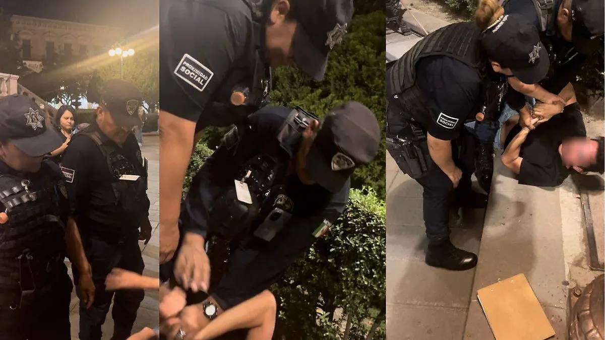 policía municipal agrede a persona queer